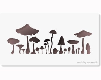Mushroom Border 02 Stencil Reusable