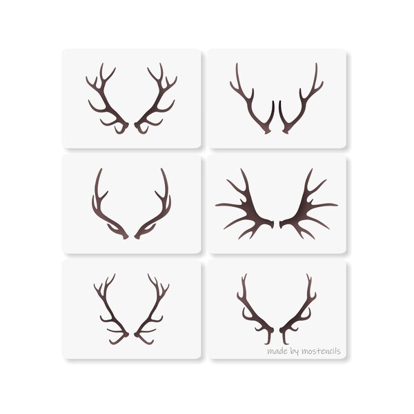 Antler Silhouette Stencil 6Pack Reusable