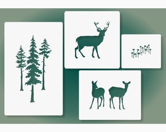 Deer Family 02 Stencil 4Pack