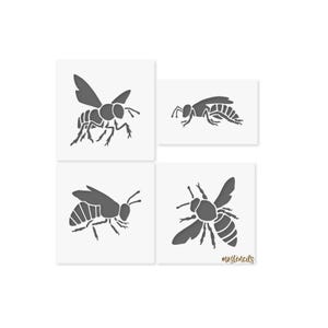 Bees 15cm Four Stencils Reusable