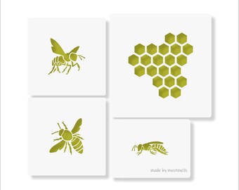 Bee Honeycomb Stencil 4Pack Reusable