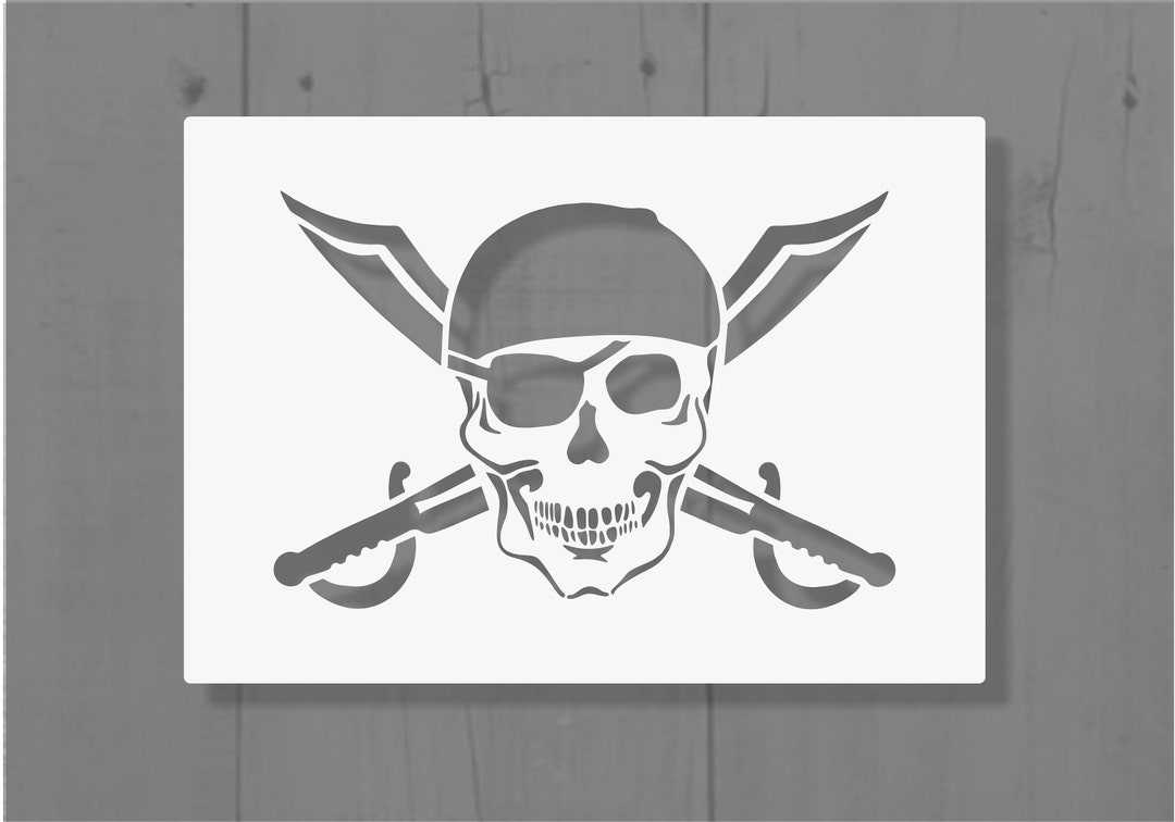 Pirate Skull Stencil A4 Reusable - Etsy