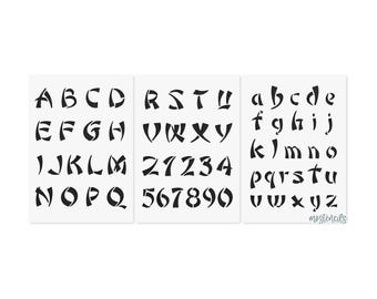Alphabet high 4 cm three stencils reusable 350micron | Asia
