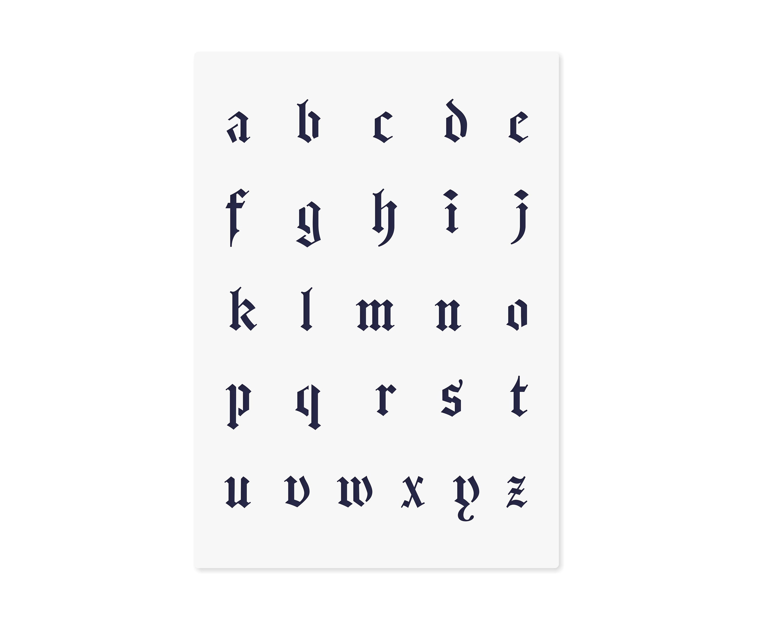 SIMPLY MEDIEVAL Alphabet Stencil 1 Inch Renaissance Font Set Letters Sheet  S586 
