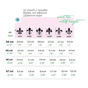 Fleur de Lys Stencil 6Pack Reusable image 3