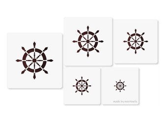 Ship Steering Wheel Stencil 5Pack Reusable