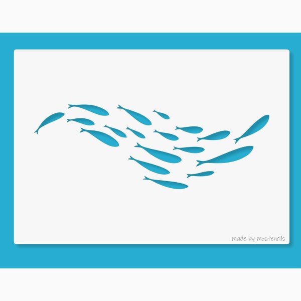 Groups of Sea Fish Stencil Reusable