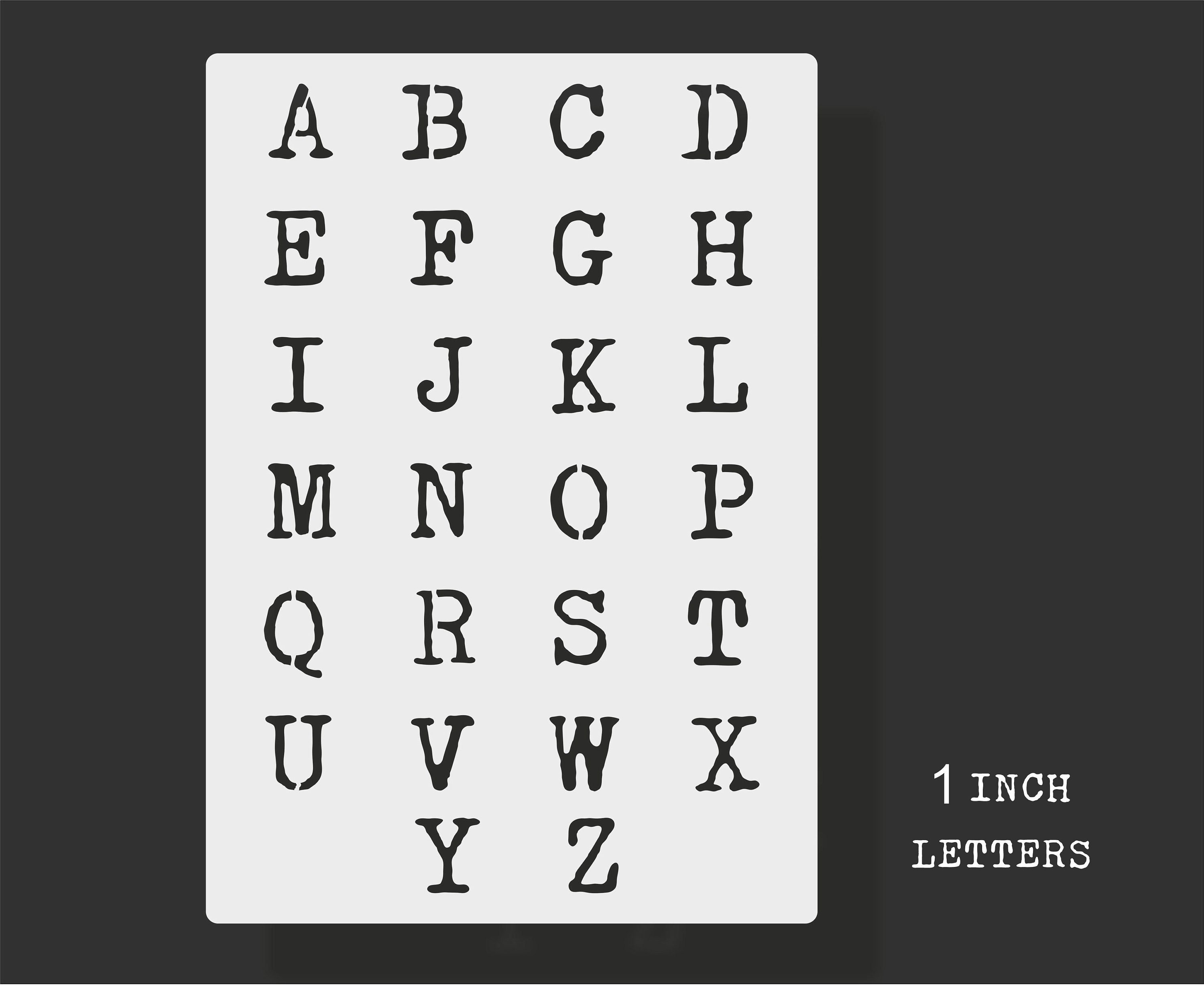 ALPHABET capital letters typewriter font stencil A4 letters Etsy