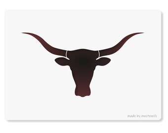 Stierkopf Texas Longhorn Schablone wiederverwendbar