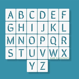 Pochoirs individuels de l'alphabet de A à Z 350 microns réutilisables Police 09
