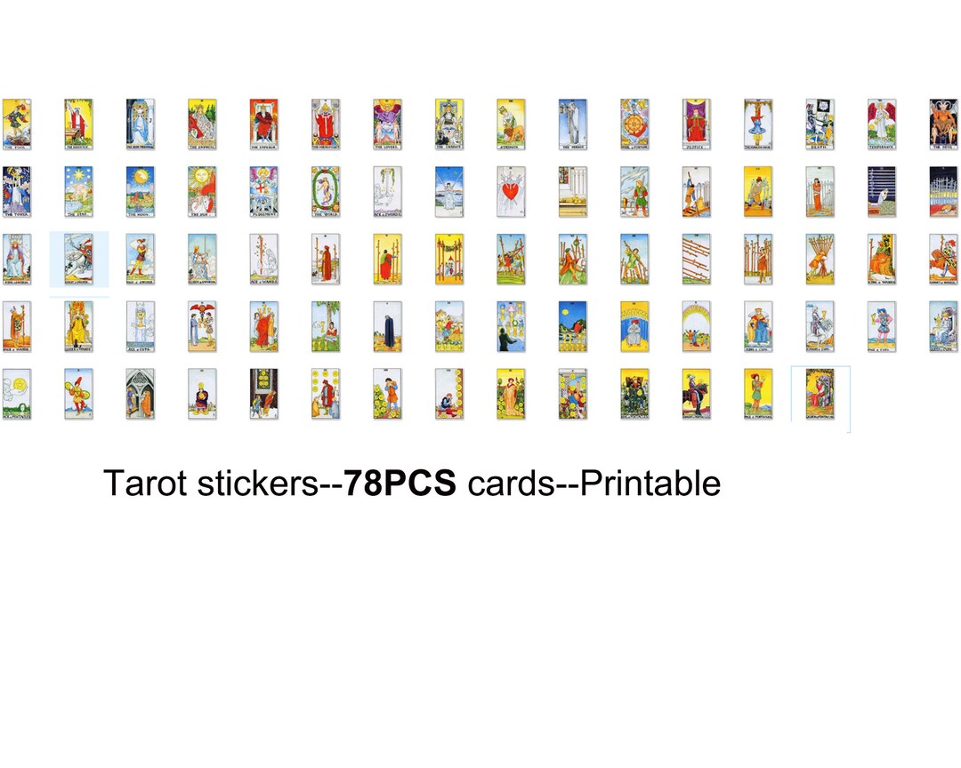 Mini Tarot Deck 78 Cards Printable Rider Waite Tarot Deck - Etsy