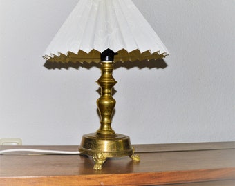 vintage Tischlampe in Messing mit Löwenfüße