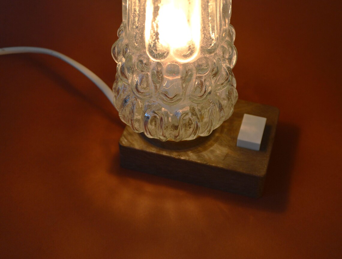 tolle Mid-Century Nachttischlampen mit Glasschirm, foto 3 di 5