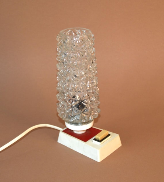 Tolle Mid-Century Nachttischlampen mit Glasschirm, E