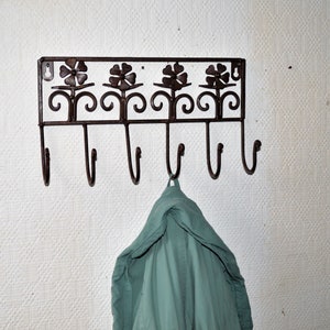 Sturdy metal hook rack made of wrought iron image 2