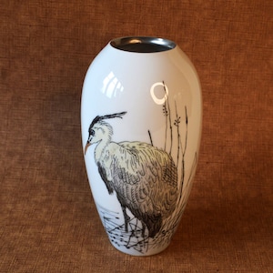 old porcelain vase 1986 hand painted image 1