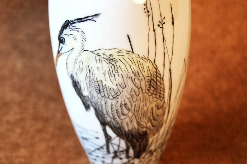 old porcelain vase 1986 hand painted image 2