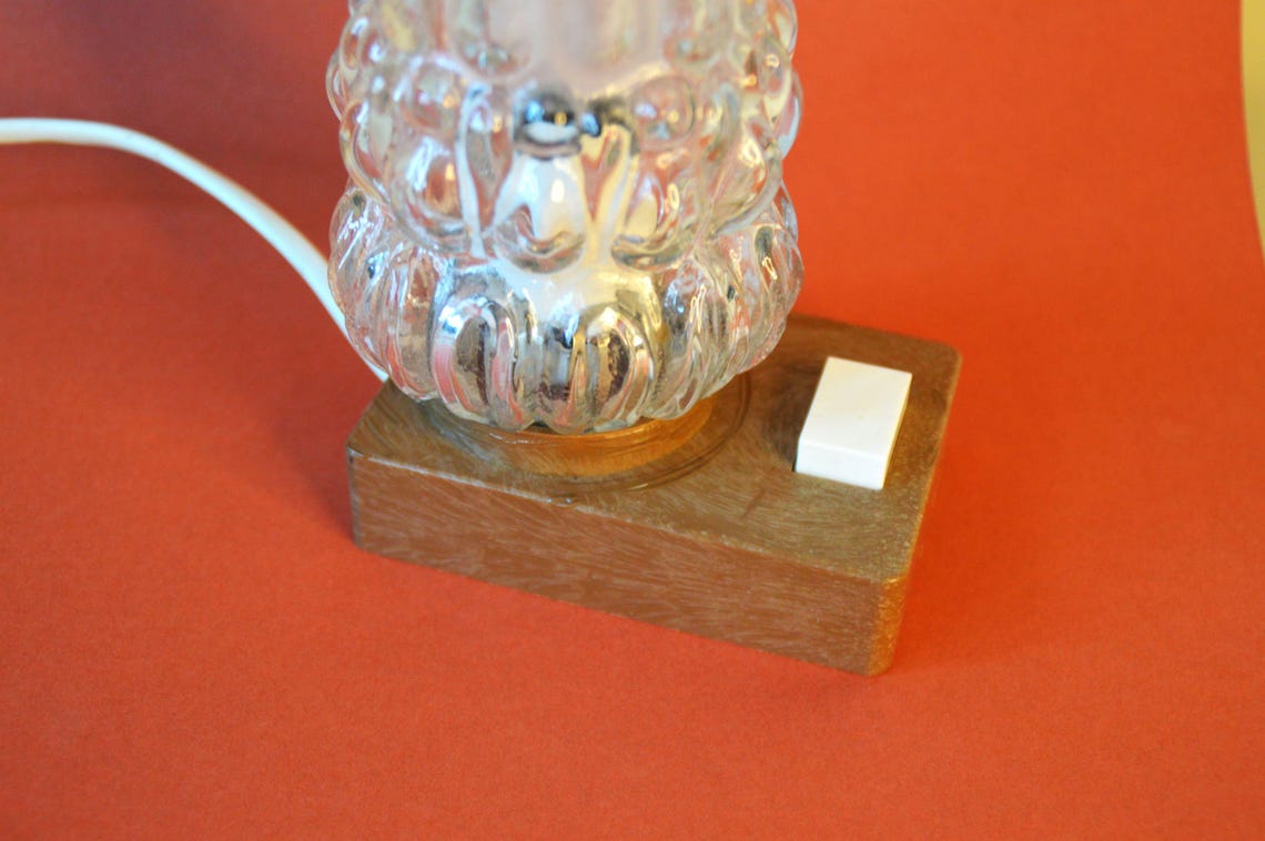 tolle Mid-Century Nachttischlampen mit Glasschirm, foto 4 di 5