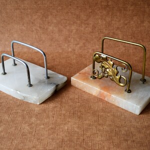 Portalettere o portatovaglioli vintage con base in marmo