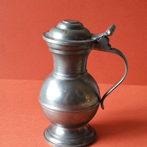 Vintage pewter mug with lid, pewter beer mug