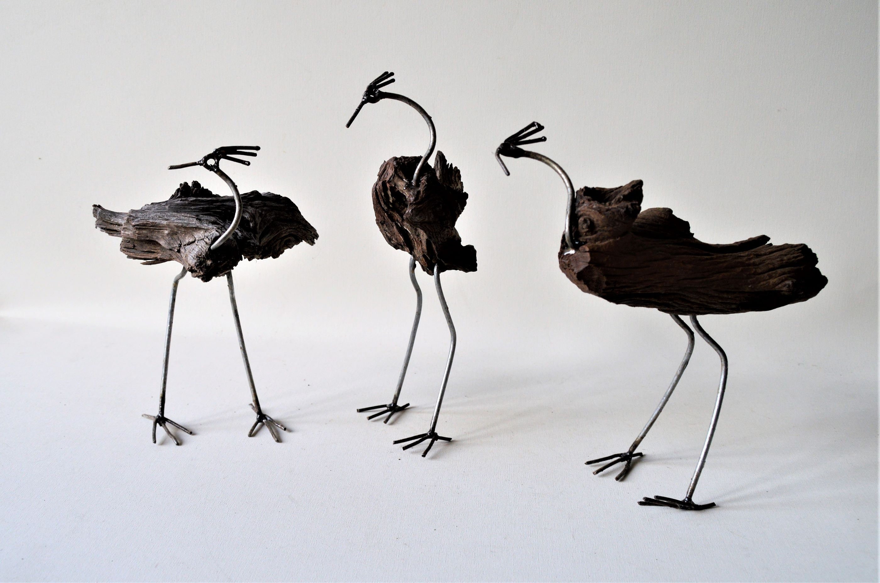 Bird sculpture made of driftwood driftwood art garden Etsy