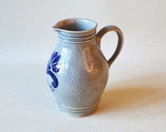 Stoneware jug from Staffel Stoneware W. Germany in cobalt blue