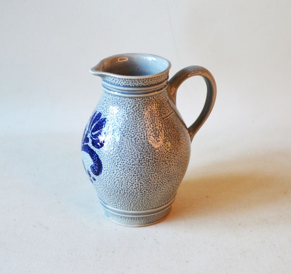 Stoneware Jug From Staffel Stoneware W. Germany in Cobalt Blue