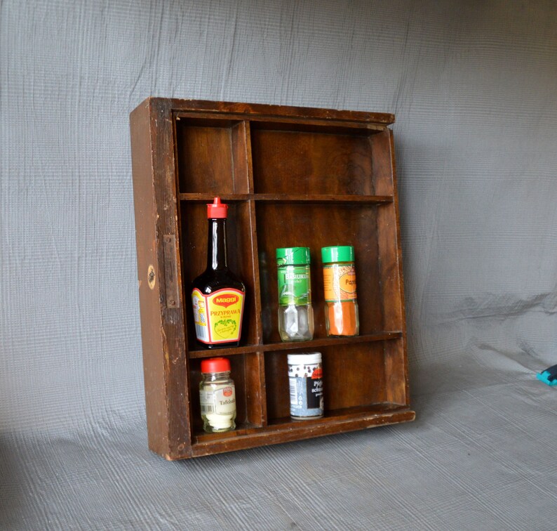 Vintage Spice Shelf Wooden Shelf Old Drawer As Spice Shelf Etsy