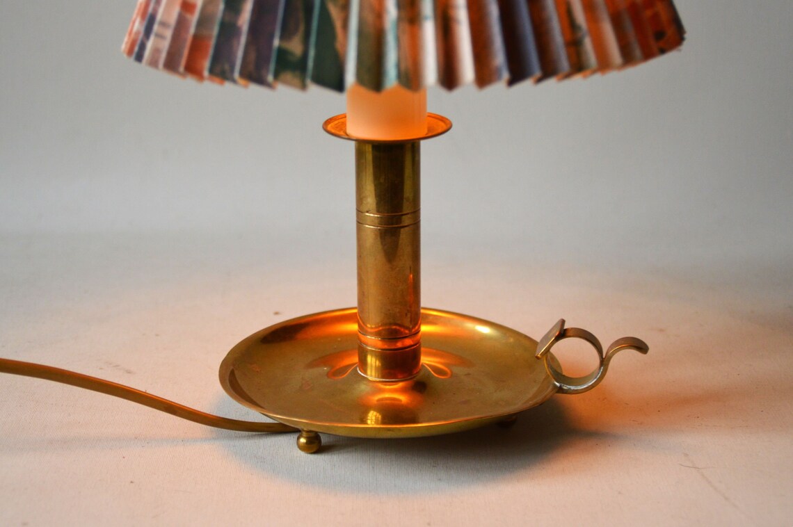 Kandelaber / Kerzenhalter als Messinglampe, foto 3 di 3