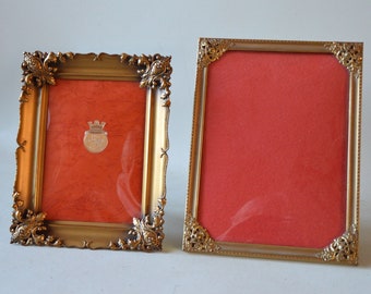 Antique photo frame in bronze with curved glass C