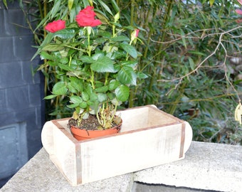 Wooden box for flowers, flower pot, wooden flower box