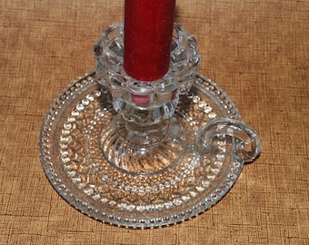 old glass candlestick, glass candlestick