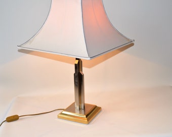 Bankamp Lampen, große Tischlampe mit Messingfuß, Desing Lampe
