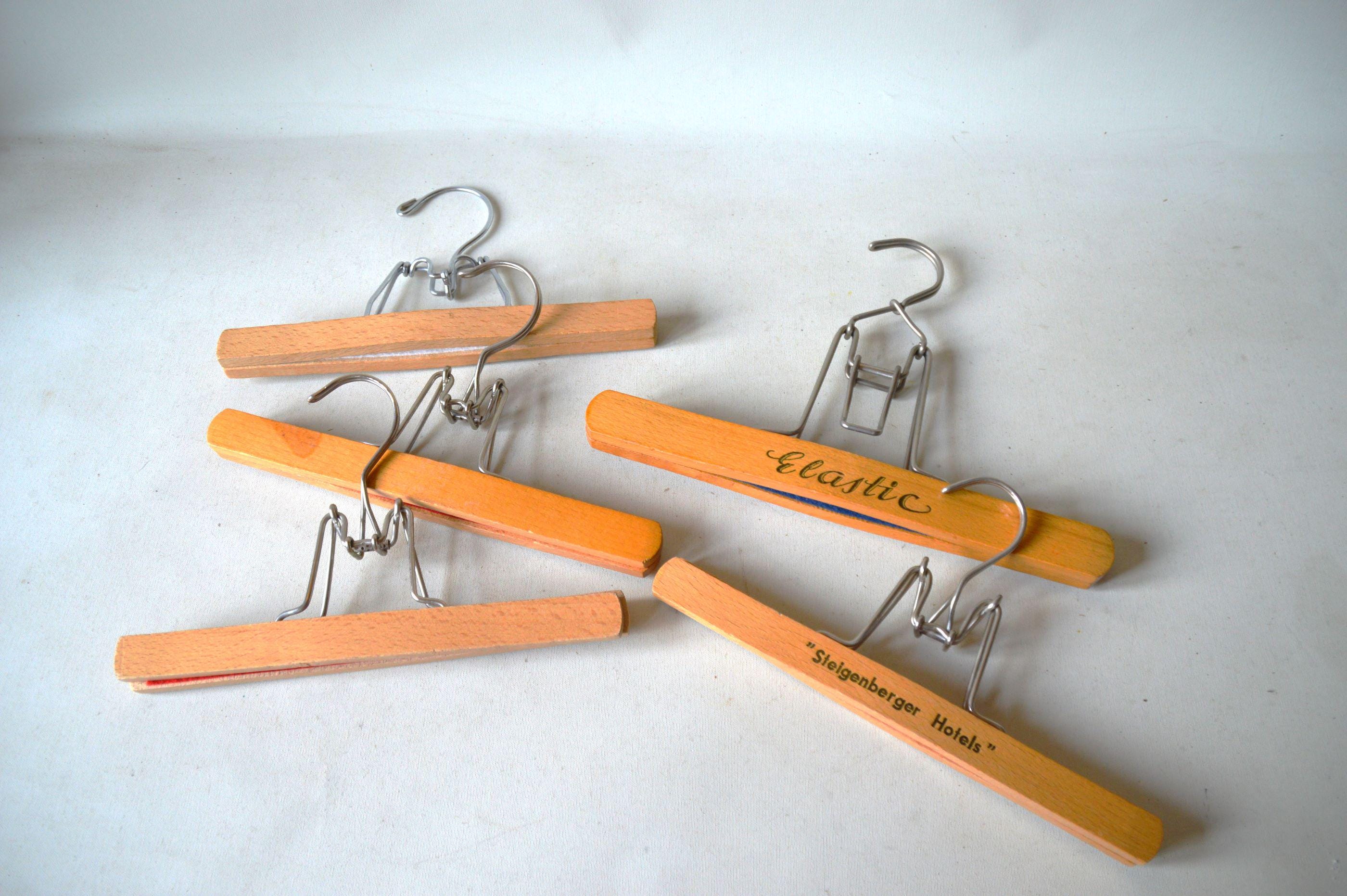 Grucce Con Clip In Legno Naturale - Confezione Da 15 | Per Pantaloni, Gonne, Jeans | Gancio Girevole 360° - Foto 5