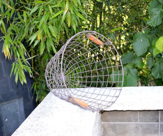 Metallkorb Blumenkorb Garten Deko Alter Zeitungskorb Etsy
