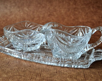 old crystal, twitch and cream on tray