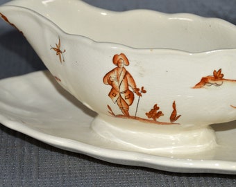 Vintage Sauciere, Soßenschüssel, altes Italienisches Fajance, Società Ceramica Italiana, vintage Fajance,