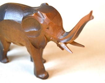 Carved wooden elephant,