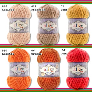 Alize 100 g Velluto Wolle Garn Chenille samtig flauschig kuschlig Baby 42 Farben Bild 3