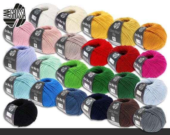 Lana Grossa 50 G Cool Wool Big Extra Fine Merino Wool Machine Washable and  Felt-free 24 Colors 