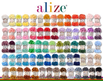 Alize 100g Puffy Ciniglia Filato Loop Lana Dito Maglieria Baby Ciniglia Filato di Lana Soffice Amigurumi Sciarpa Coperta 70 Colori