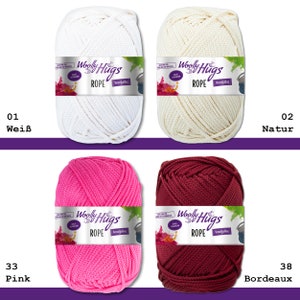 Woolly Hugs 200g Rope Polyester Textile Yarn Wool Bag With Instructions 13 Colours image 2