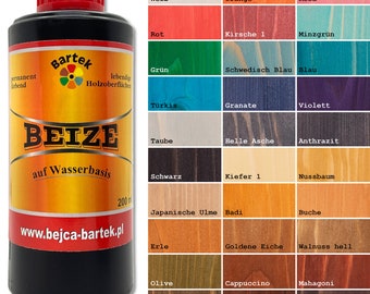 200 ml Tinte Bartek Tinte al agua Tinte para madera Tinte para muebles Carpintero 30 colores a elegir