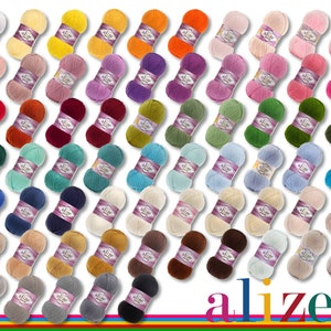 Alize 100 g Algodón Oro Algodón Verano Lana Hilo Lana Ganchillo Tejer Amigurumi 65 Colores