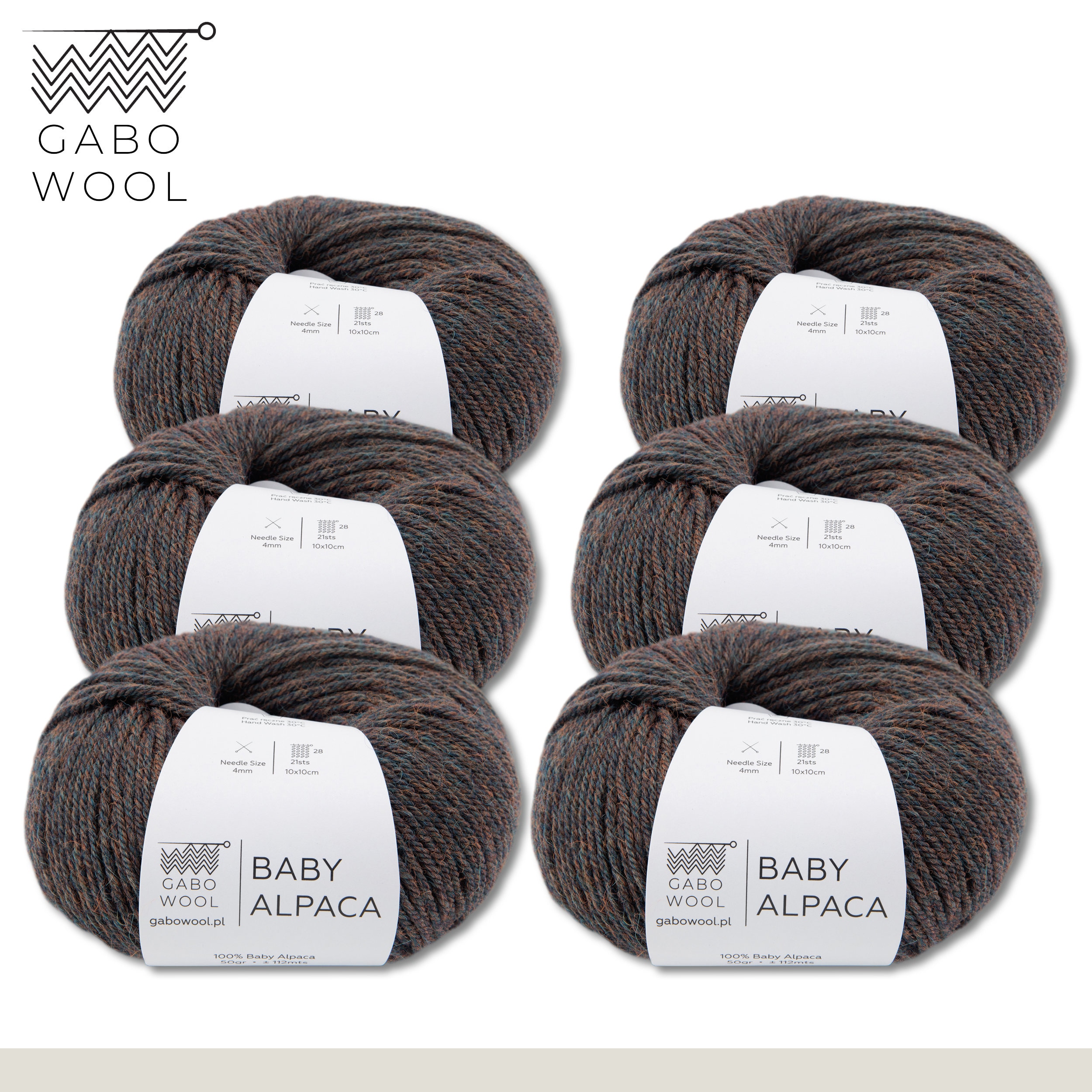 Gabo Wool 6 X 50 G Baby Alpaca Blue-brown Mottled M4408 Exclusive Quality -   UK