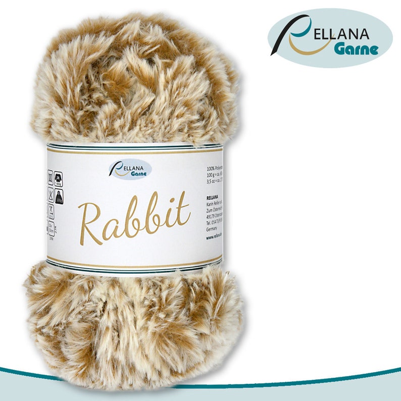 Rellana 100 g Rabbit Wool Chenille Wool Effect Wool Plush Yarn Cuddly Wool Yarn Fluffy Amigurumi 8 Colors 18 | Creme