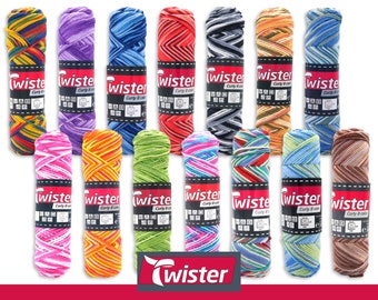 Twister 50 g Curly 8-fach Color Stricken Häkeln Garn Baumwolle Topflappengarn 14 Farben