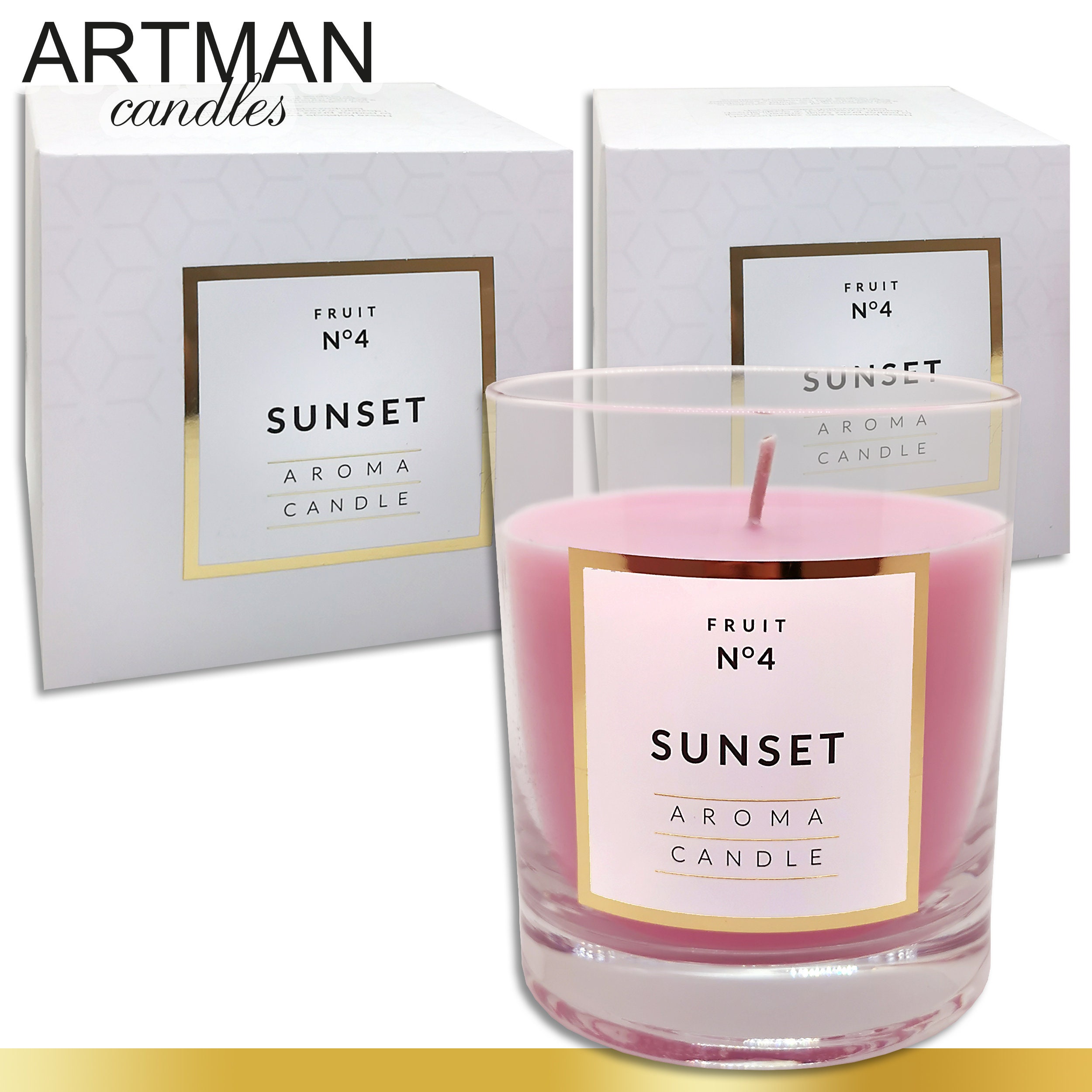 2 X 250 G Scented Candle in Glass Sunset 114 H Burning Time Candle