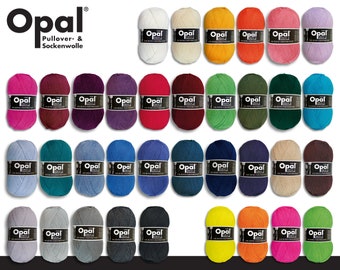 Opal 100 g Uni 4-ply sock wool felt-free machine washable knitting crochet yarn 35 colors