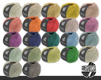 Lana Grossa 50 g Diversa Wolle Garn Stricken Baumwoll-Mischgarn Mélange-Effekt 22 Farben